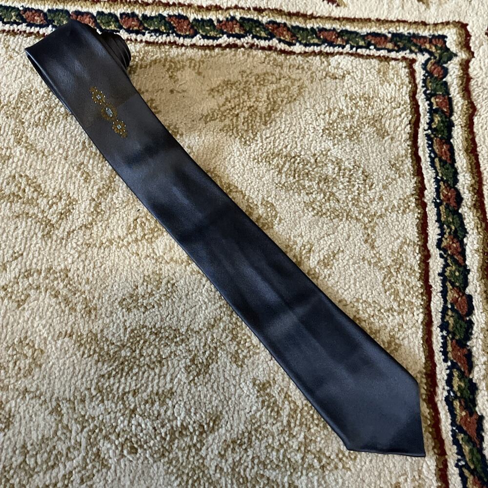 Vintage 1960s MCM Crest Madmen Skinny Necktie Atomic Age Textured Moody Charvat